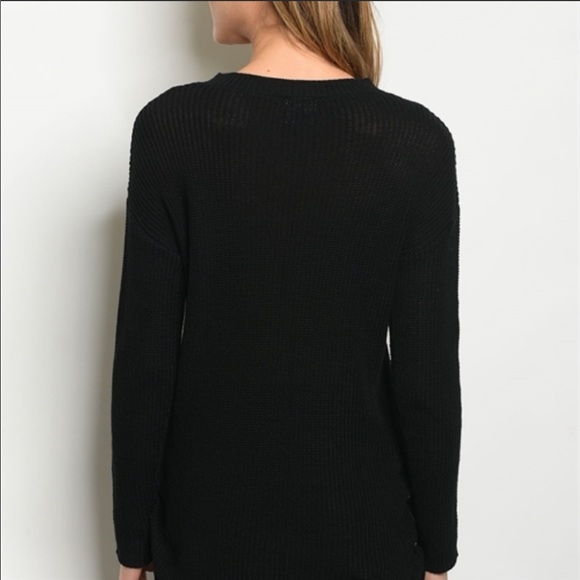Sold💕Sexy Black Choker Neckline Sweater💕 - Picture 3 of 3